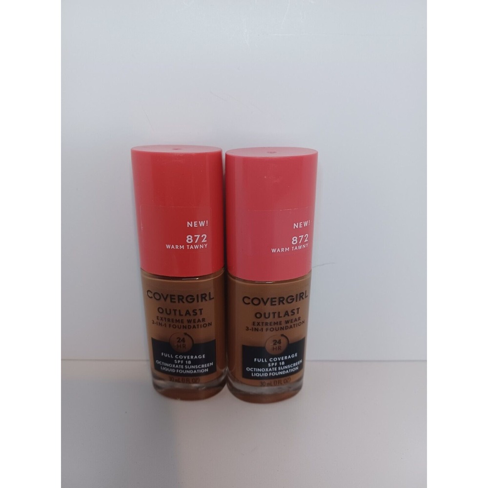 COVERGIRL Outlast‎ Extreme Wear 3-in-1 Foundation 872 Warm Tawny 1oz Ea 2 pcs